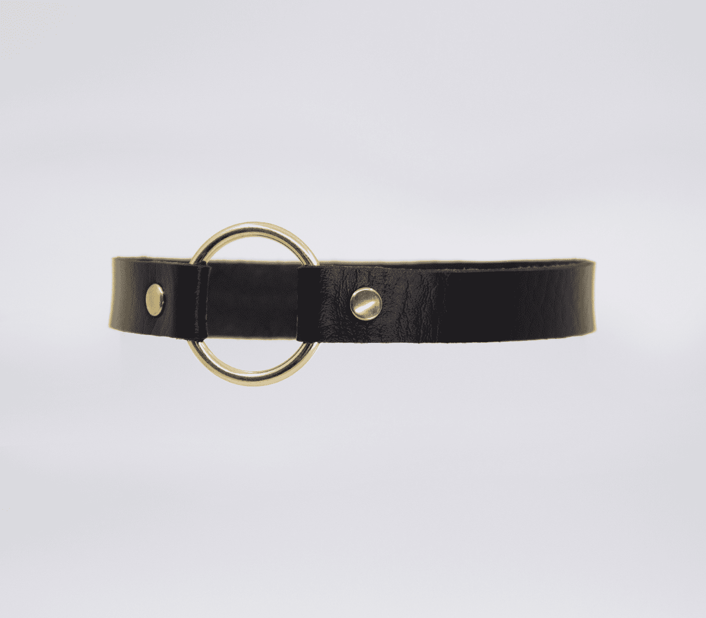 Love In Leather Faux Leather Choker Collar With 40mm O-Ring