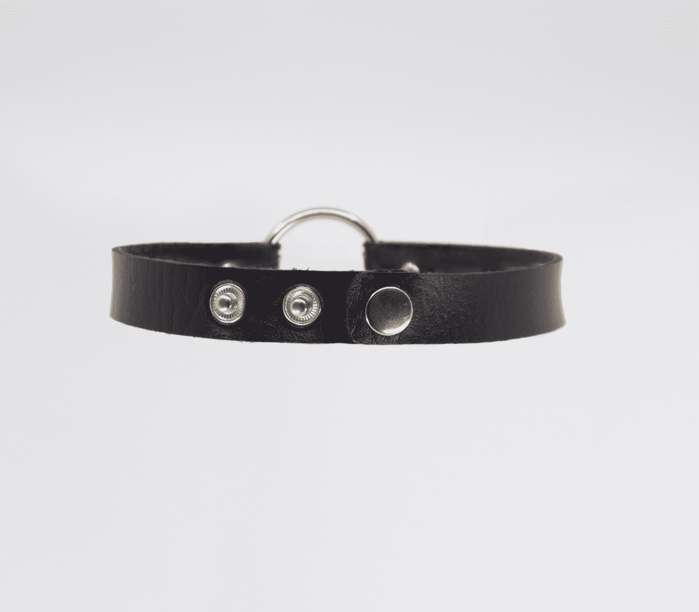 Love In Leather Faux Leather Choker Collar With 40mm O-Ring