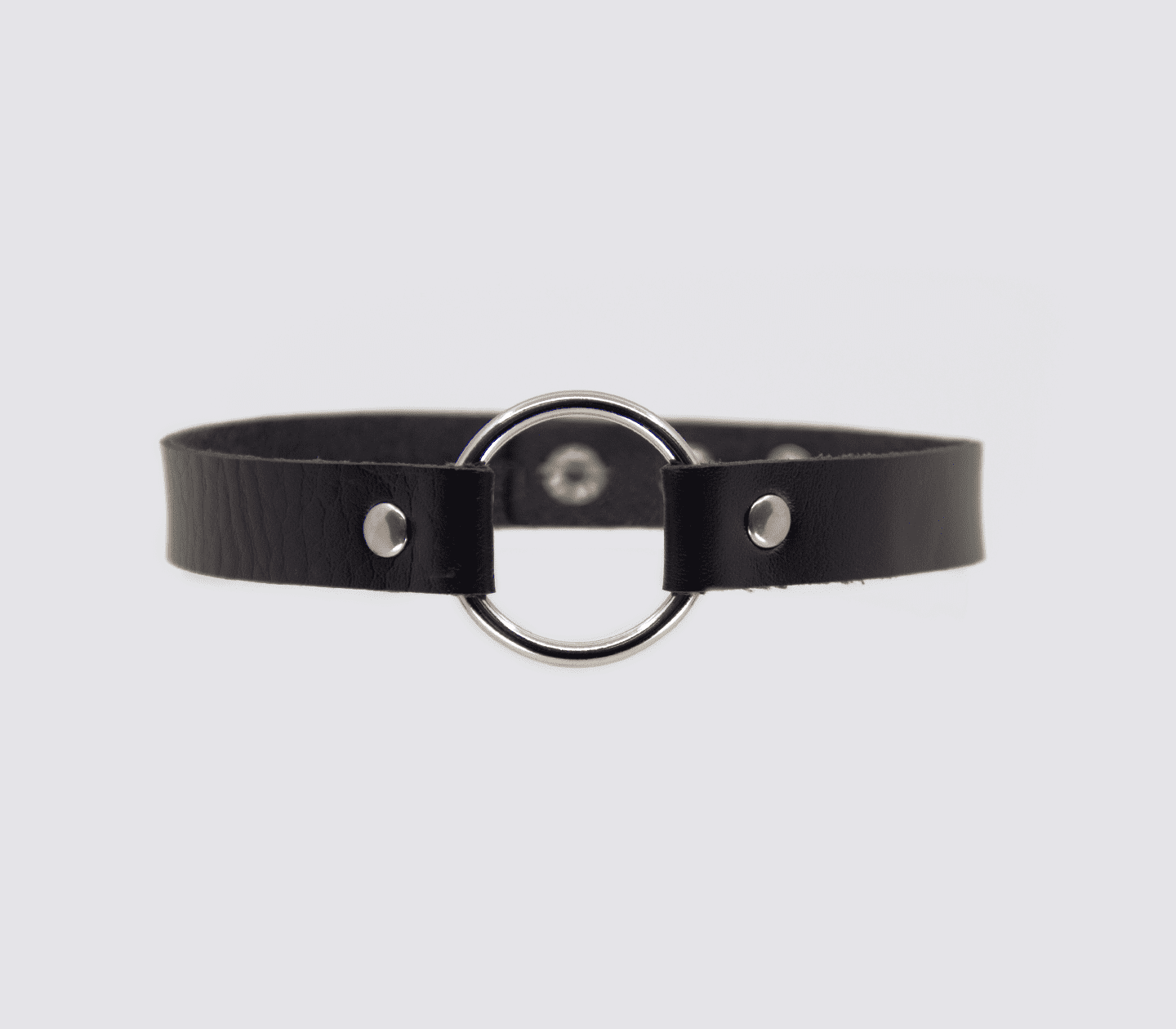 Love In Leather Faux Leather Choker Collar With 40mm O-Ring