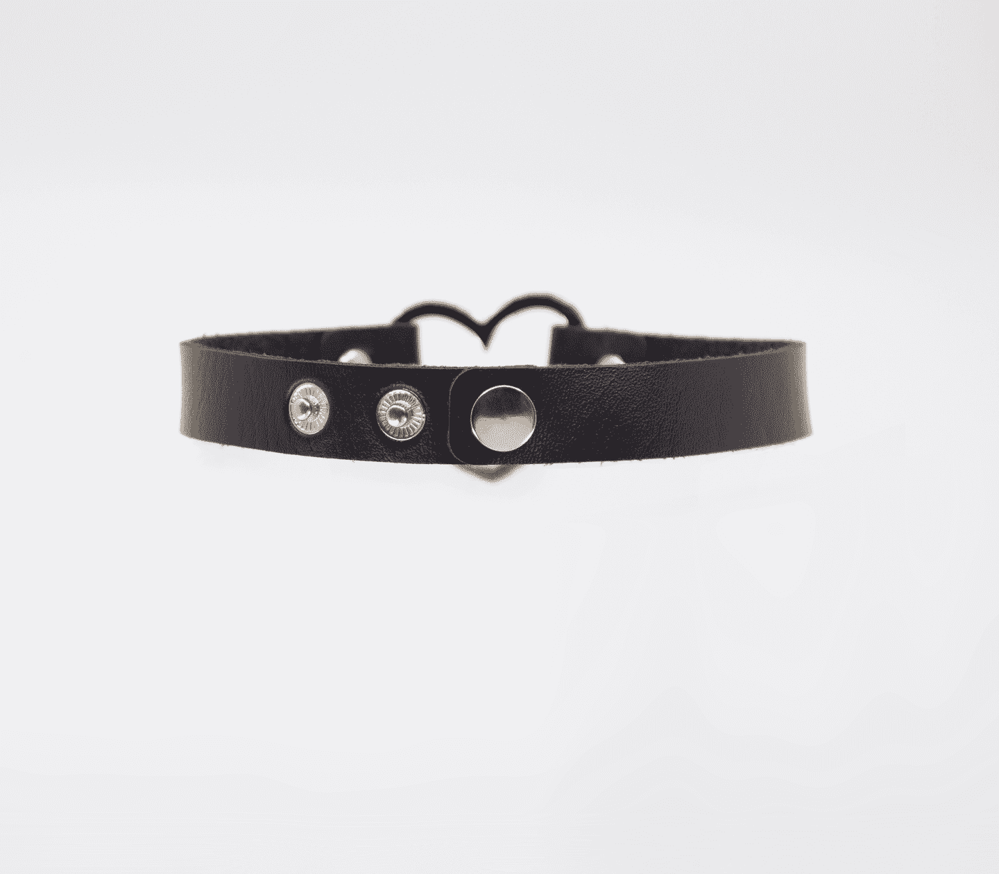 Love In Leather Faux Leather Choker Collar With 40mm Heart Ring