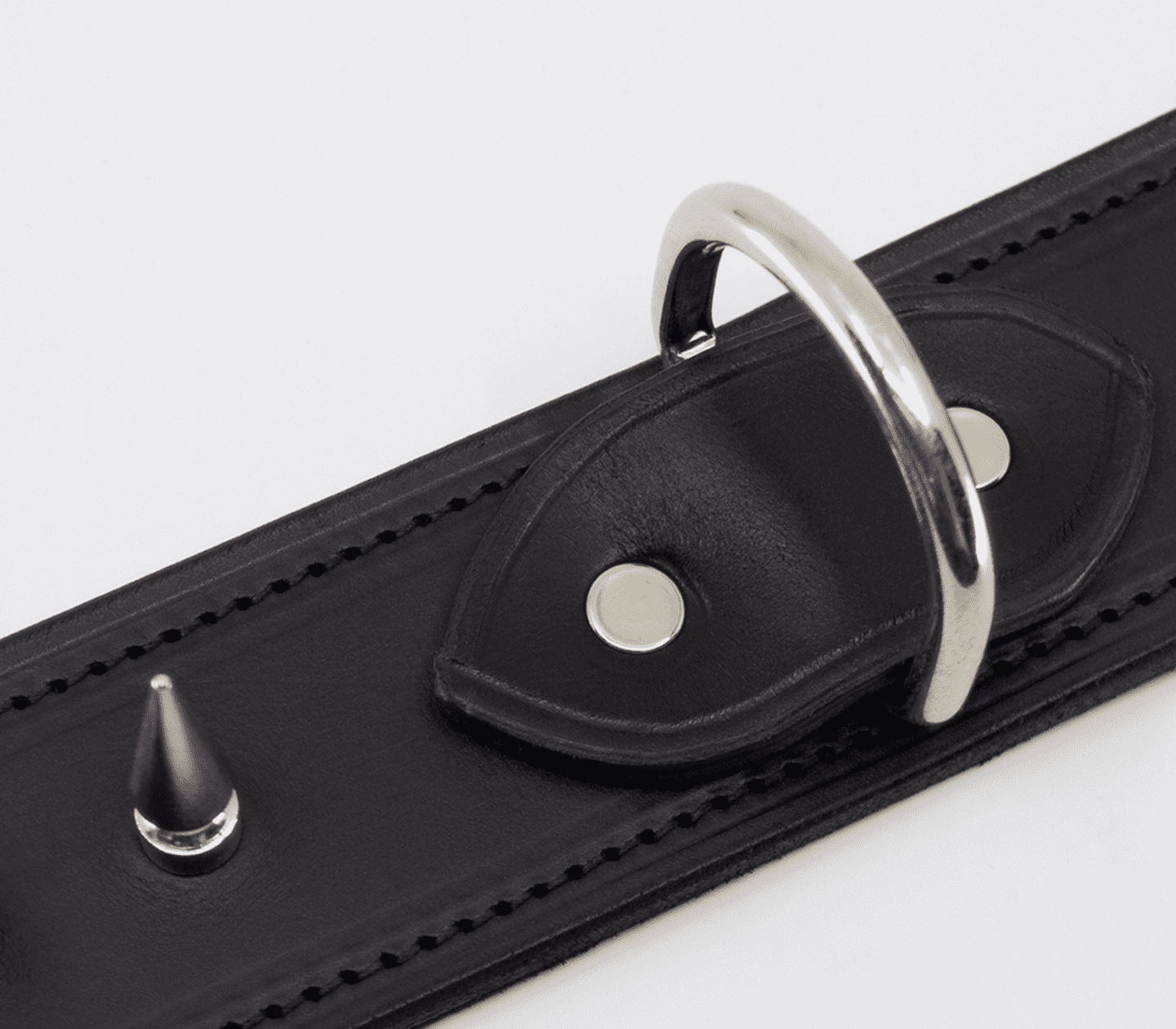 Love In Leather Unlined Wide Leather Collar With Long Dog Spikes