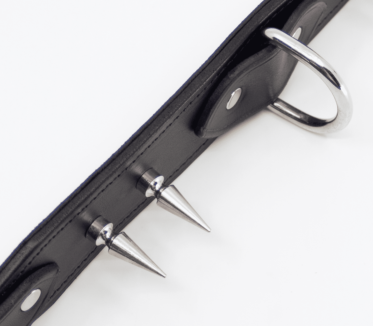 Love In Leather Unlined Wide Leather Collar With Long Dog Spikes