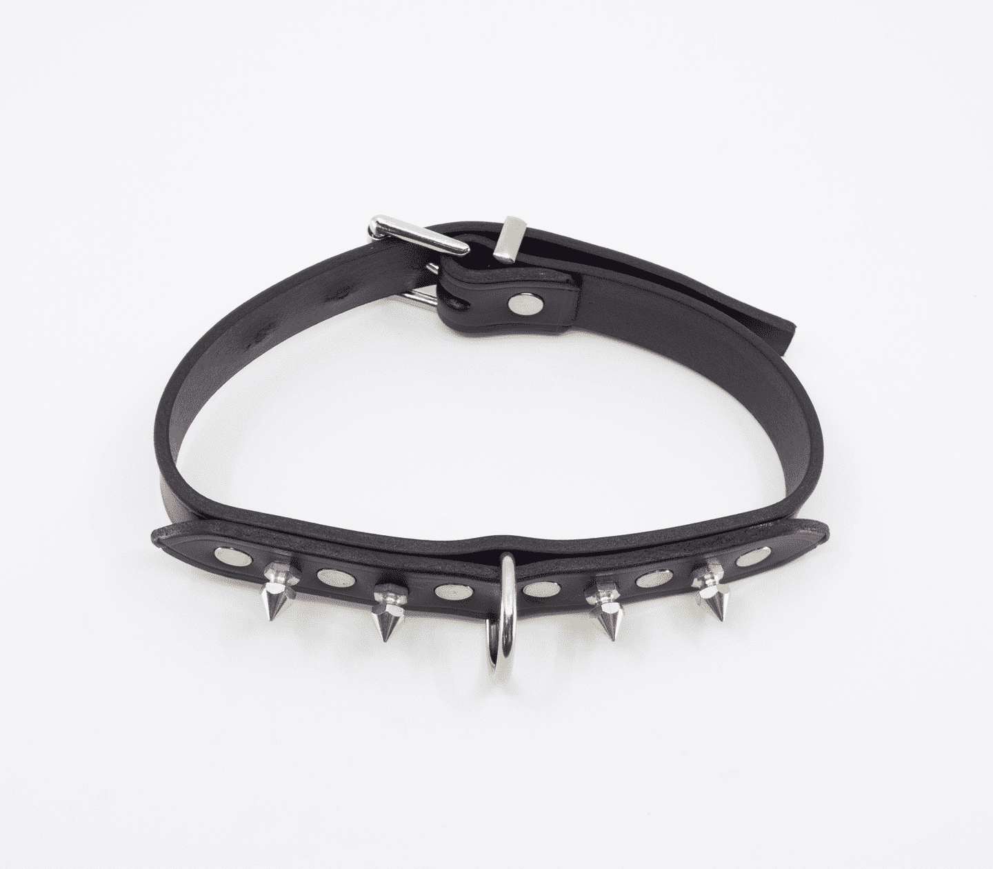 Love In Leather Unlined Leather Collar With Short Dog Spikes