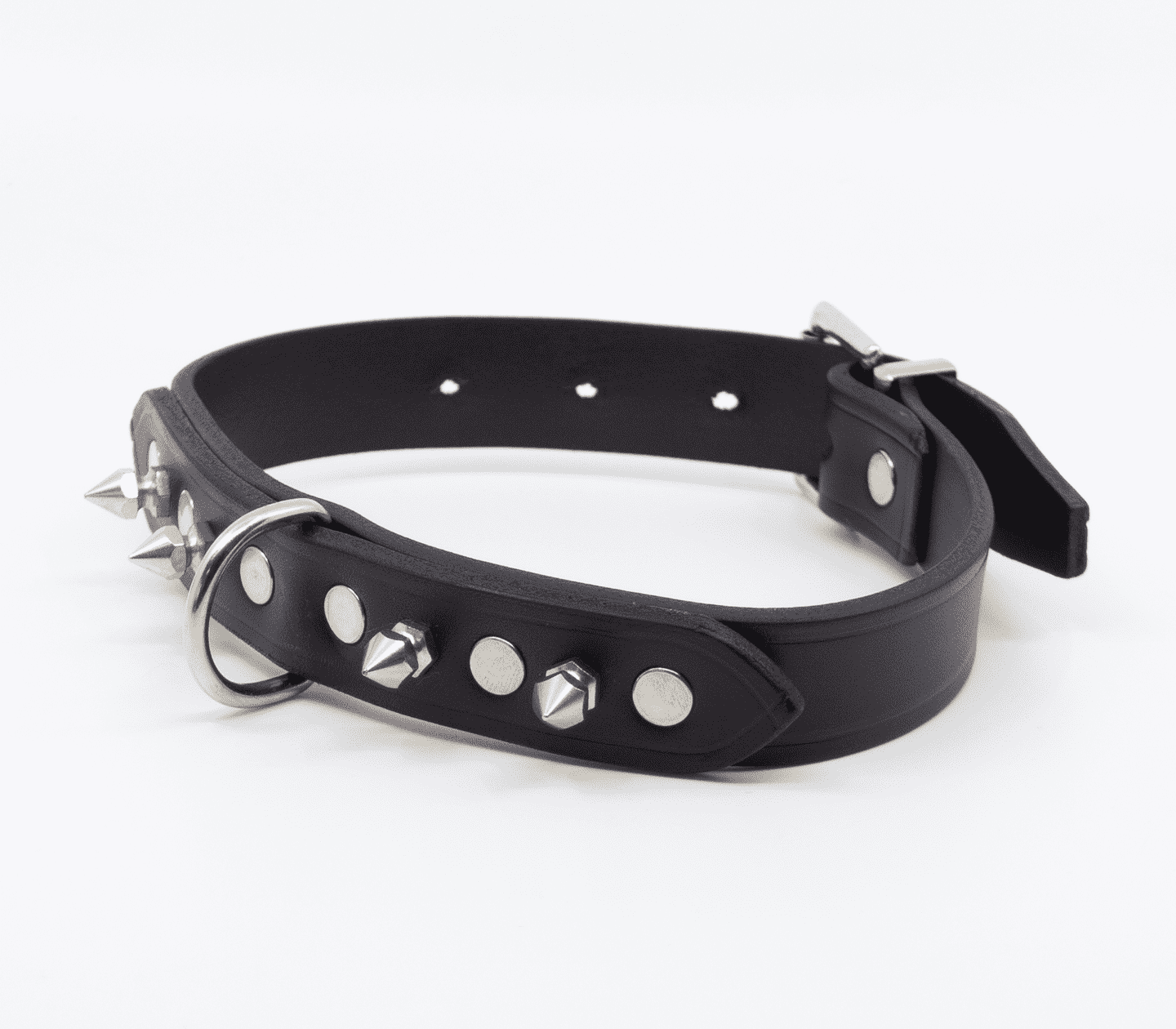 Love In Leather Unlined Leather Collar With Short Dog Spikes