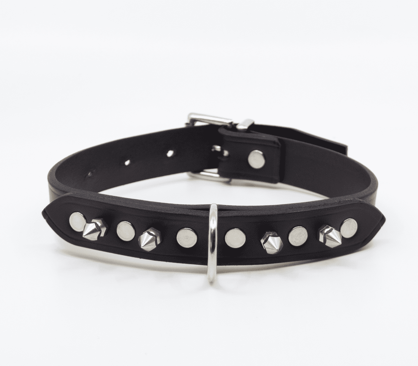 Love In Leather Unlined Leather Collar With Short Dog Spikes