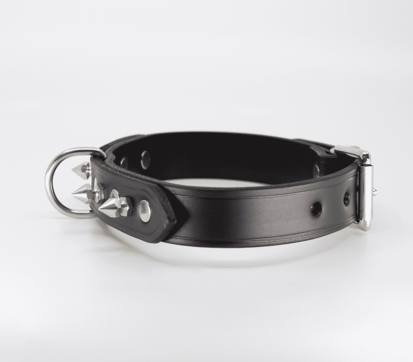 Love In Leather Unlined Leather Collar With Short Dog Spikes