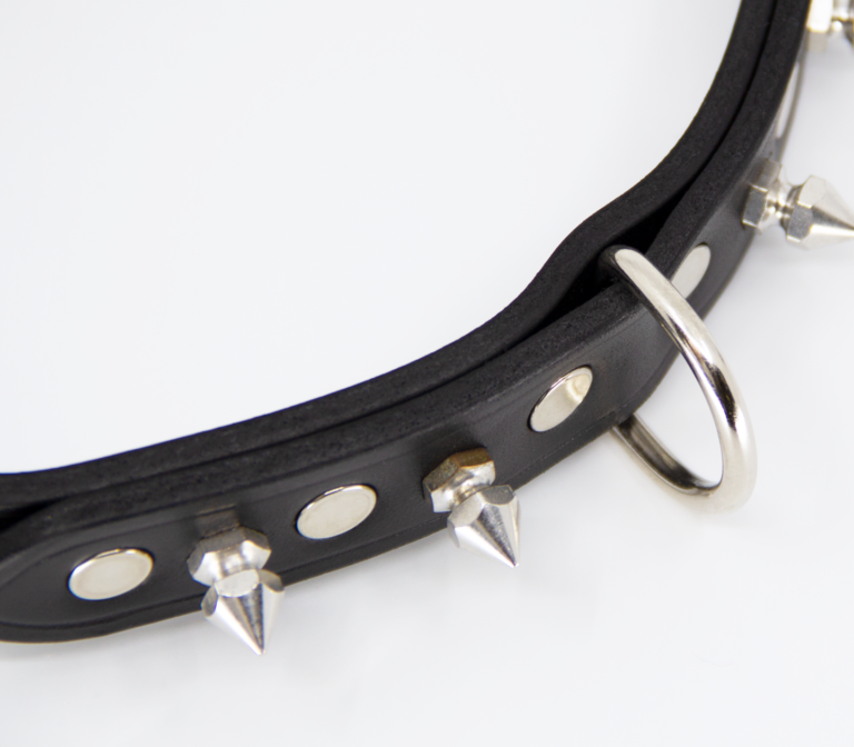 Love In Leather Unlined Leather Collar With Short Dog Spikes