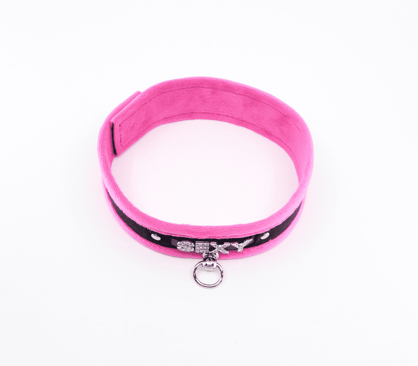 Love In Leather 'SEXY' Diamanté Word Soft & Fluffy Collar