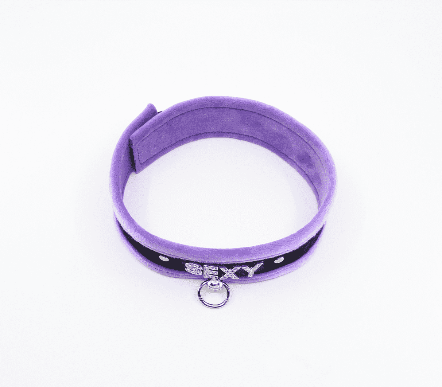 Love In Leather 'SEXY' Diamanté Word Soft & Fluffy Collar