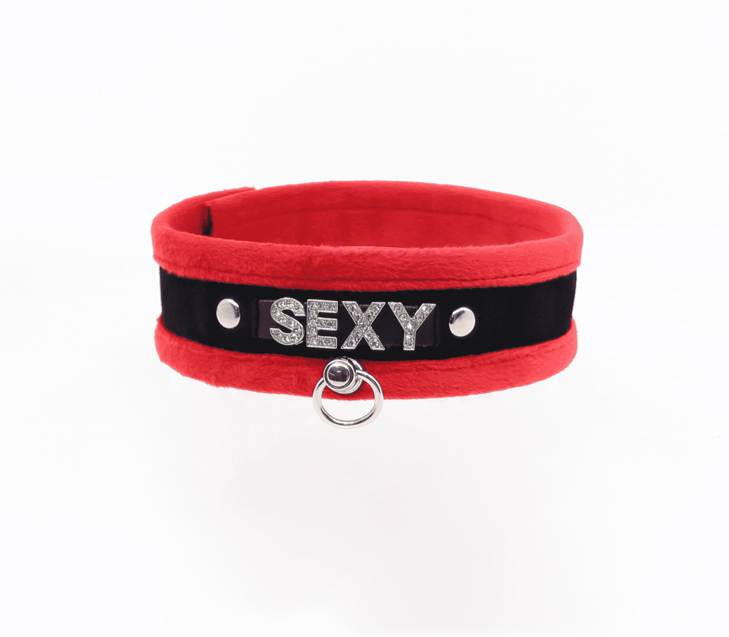 Love In Leather 'SEXY' Diamanté Word Soft & Fluffy Collar