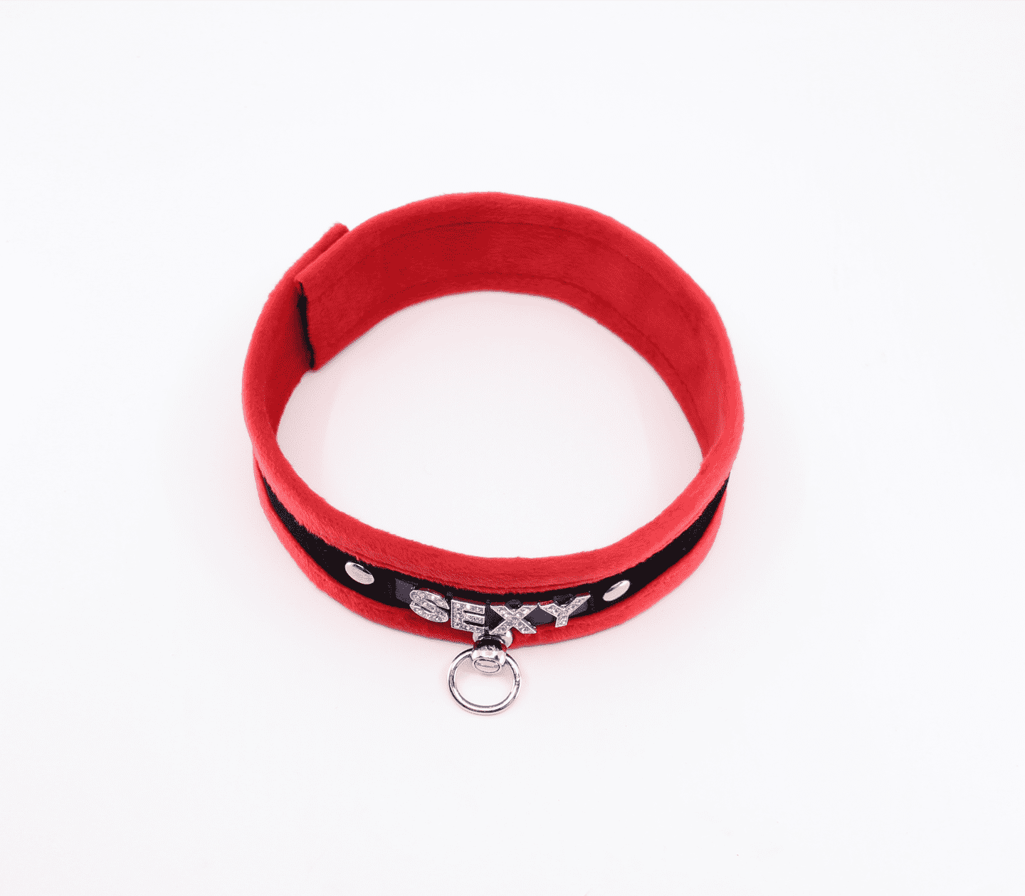 Love In Leather 'SEXY' Diamanté Word Soft & Fluffy Collar