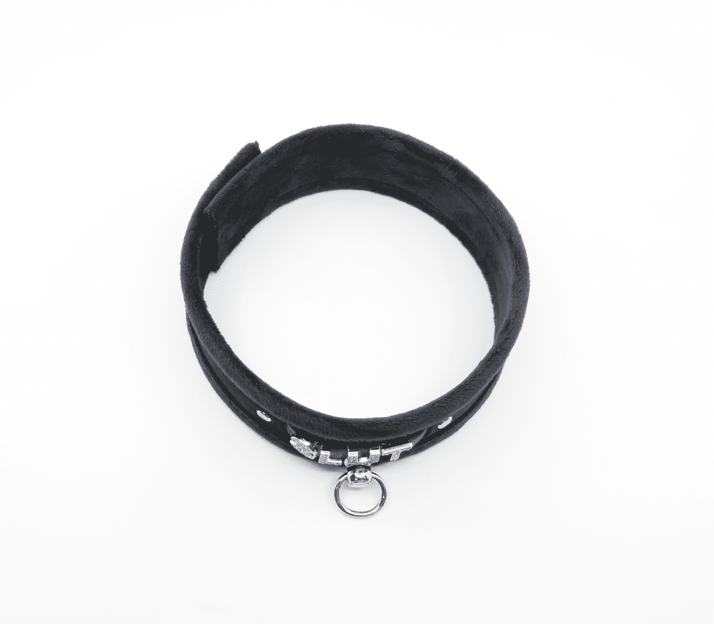 Love In Leather 'SLUT' Diamanté Word Soft & Fluffy Collar
