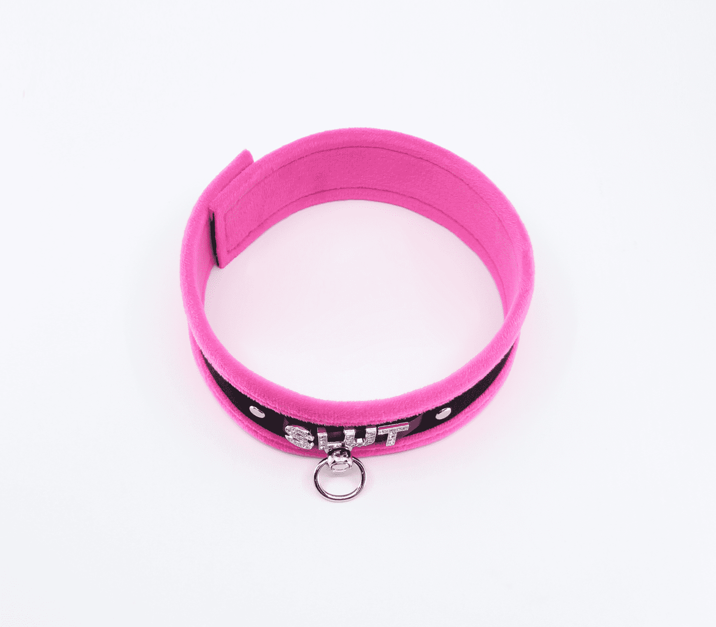 Love In Leather 'SLUT' Diamanté Word Soft & Fluffy Collar