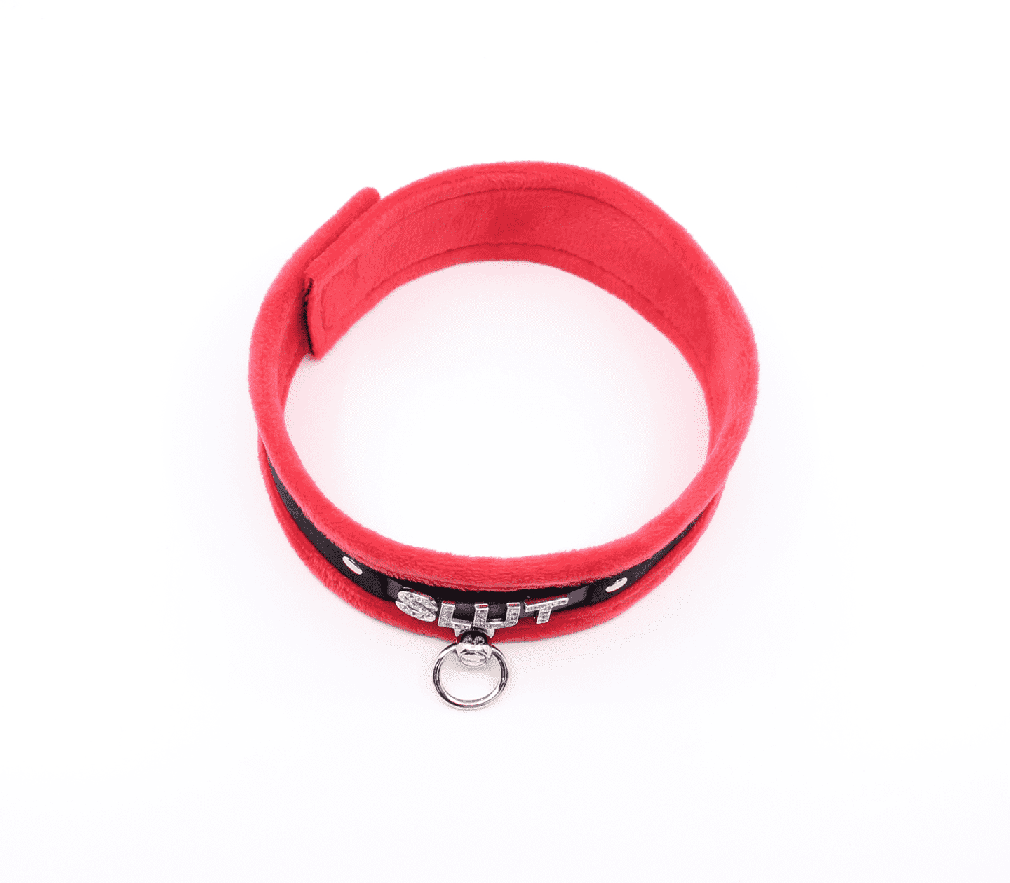 Love In Leather 'SLUT' Diamanté Word Soft & Fluffy Collar