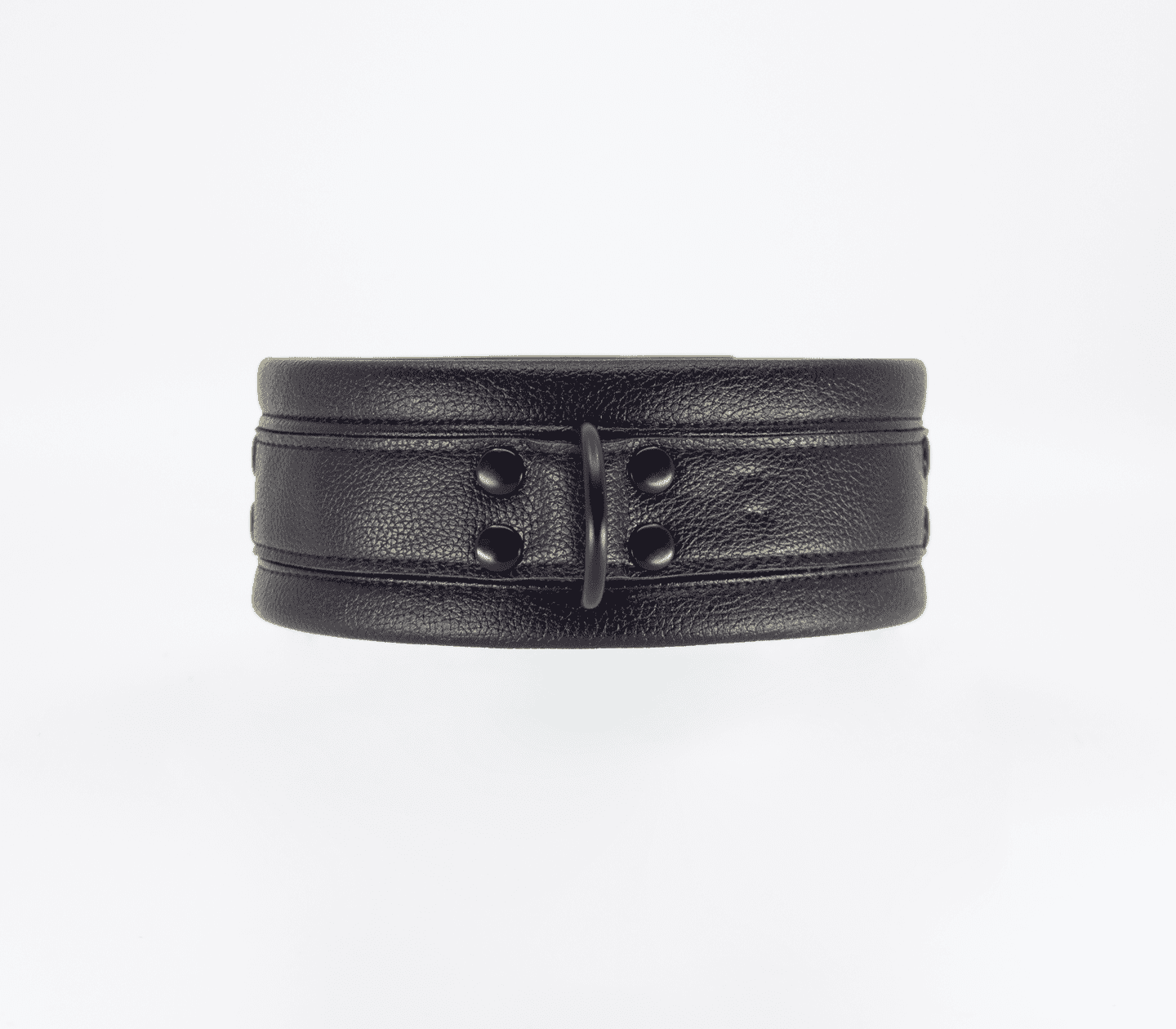 Love In Leather Faux Leather Collar & Lead Set with Matte Black Metal Hardware