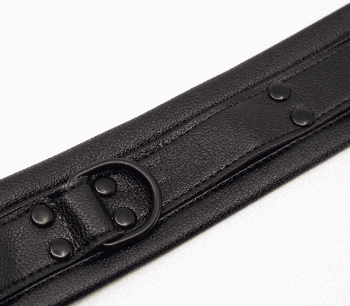 Love In Leather Faux Leather Collar & Lead Set with Matte Black Metal Hardware