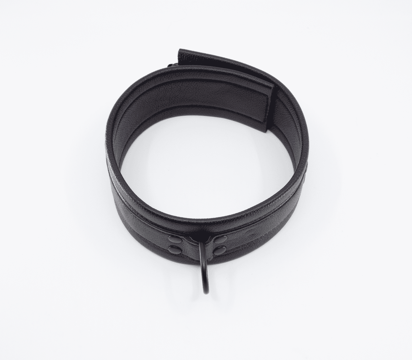 Love In Leather Faux Leather Collar & Lead Set with Matte Black Metal Hardware