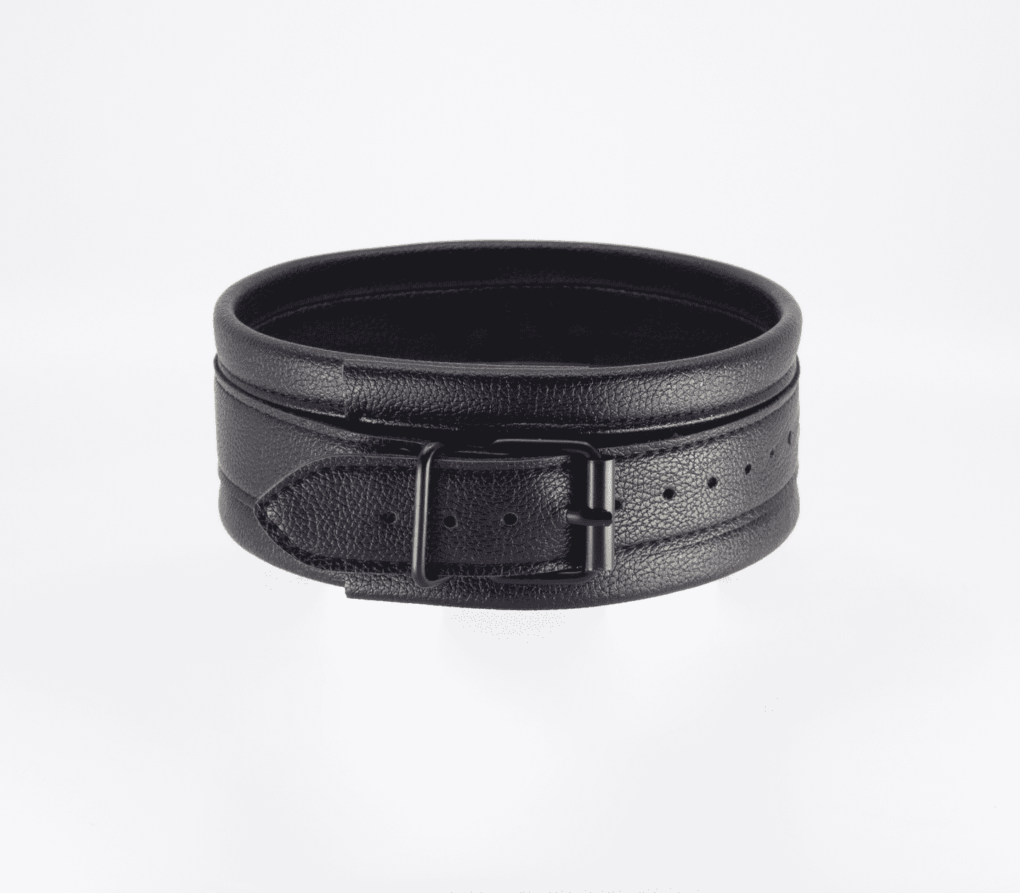 Love In Leather Faux Leather Collar & Lead Set with Matte Black Metal Hardware