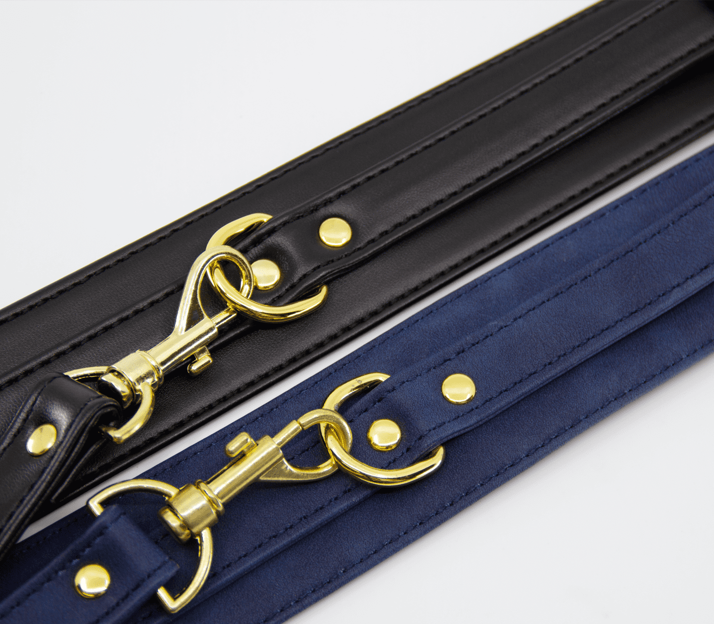 Love In Leather Faux Leather Collar & Lead Set with Gold Tone Metal Hardware
