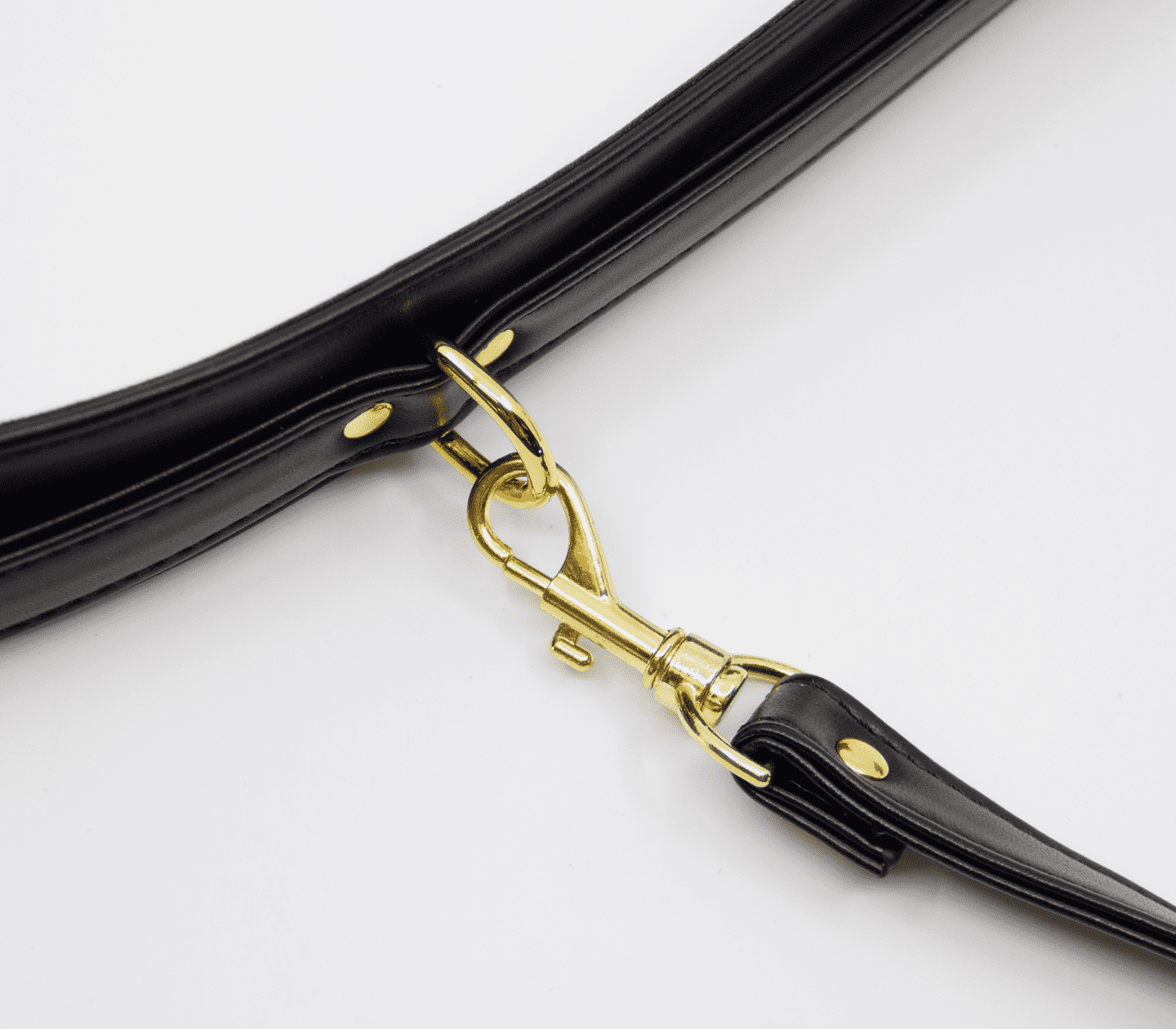 Love In Leather Faux Leather Collar & Lead Set with Gold Tone Metal Hardware