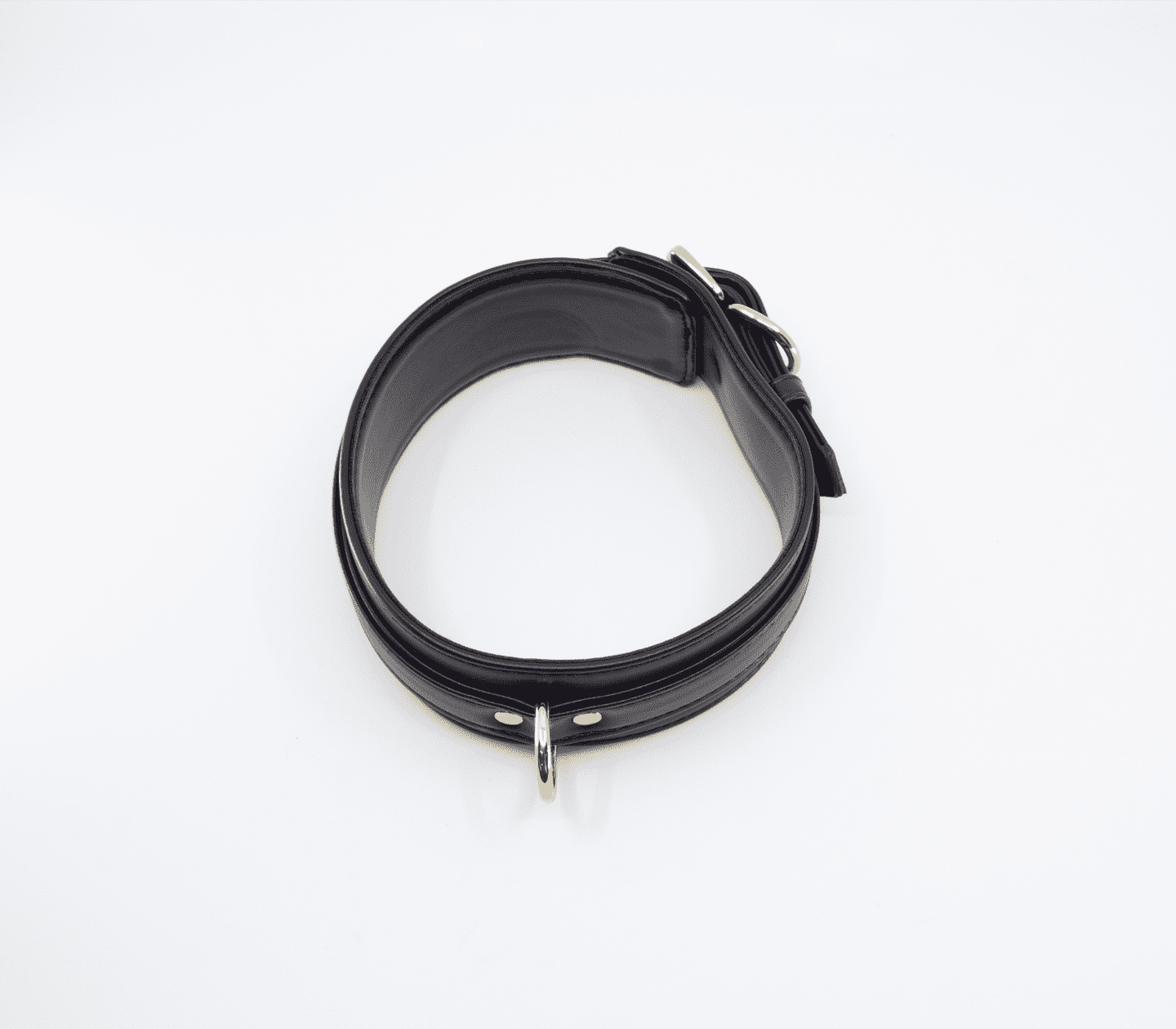 Love In Leather Faux Leather Collar & Lead Set with Gold Tone Metal Hardware