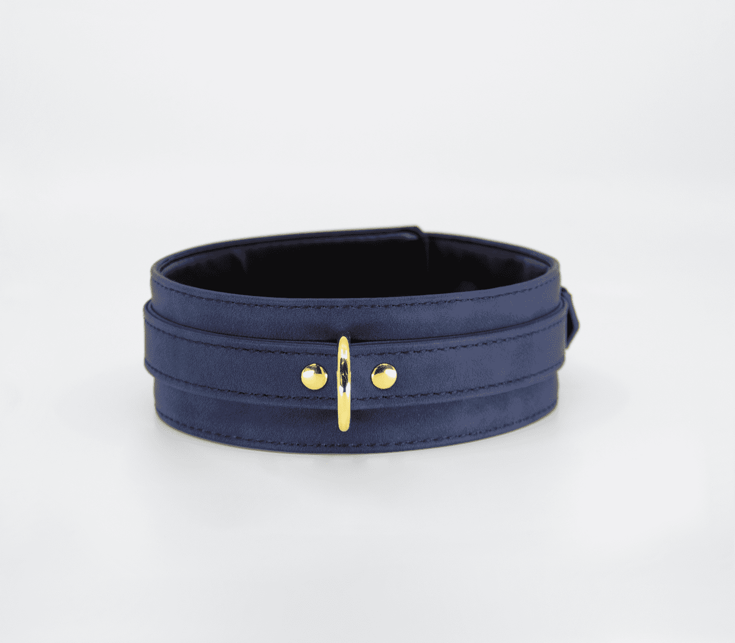 Love In Leather Faux Leather Collar & Lead Set with Gold Tone Metal Hardware