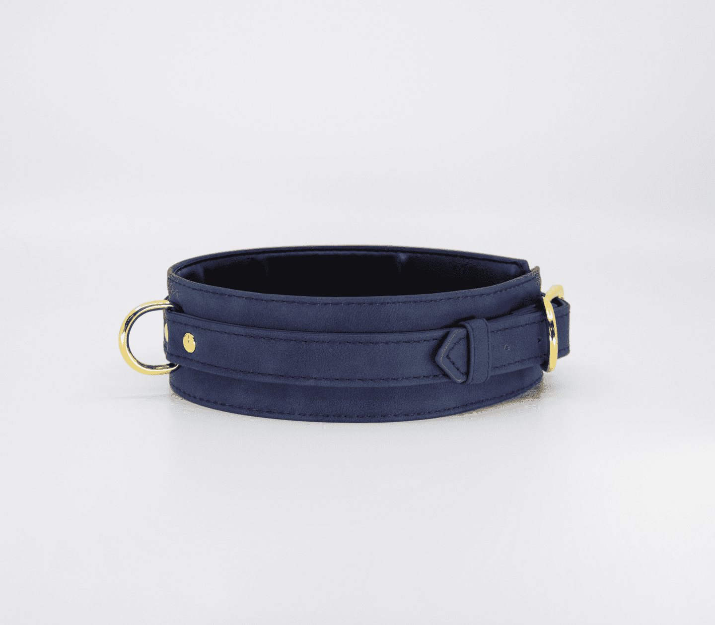 Love In Leather Faux Leather Collar & Lead Set with Gold Tone Metal Hardware