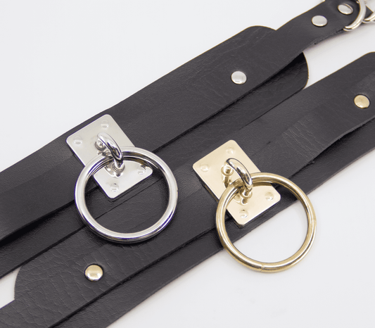 Love In Leather Faux Leather Collar With Buckle Closure With Double Keeper