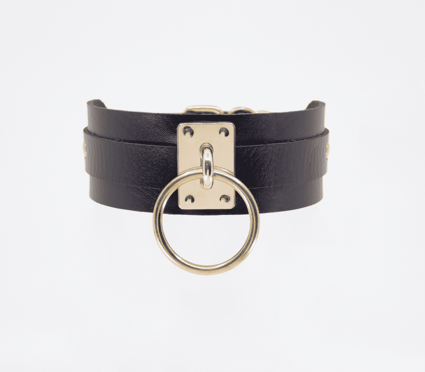 Love In Leather Faux Leather Collar With Buckle Closure With Double Keeper