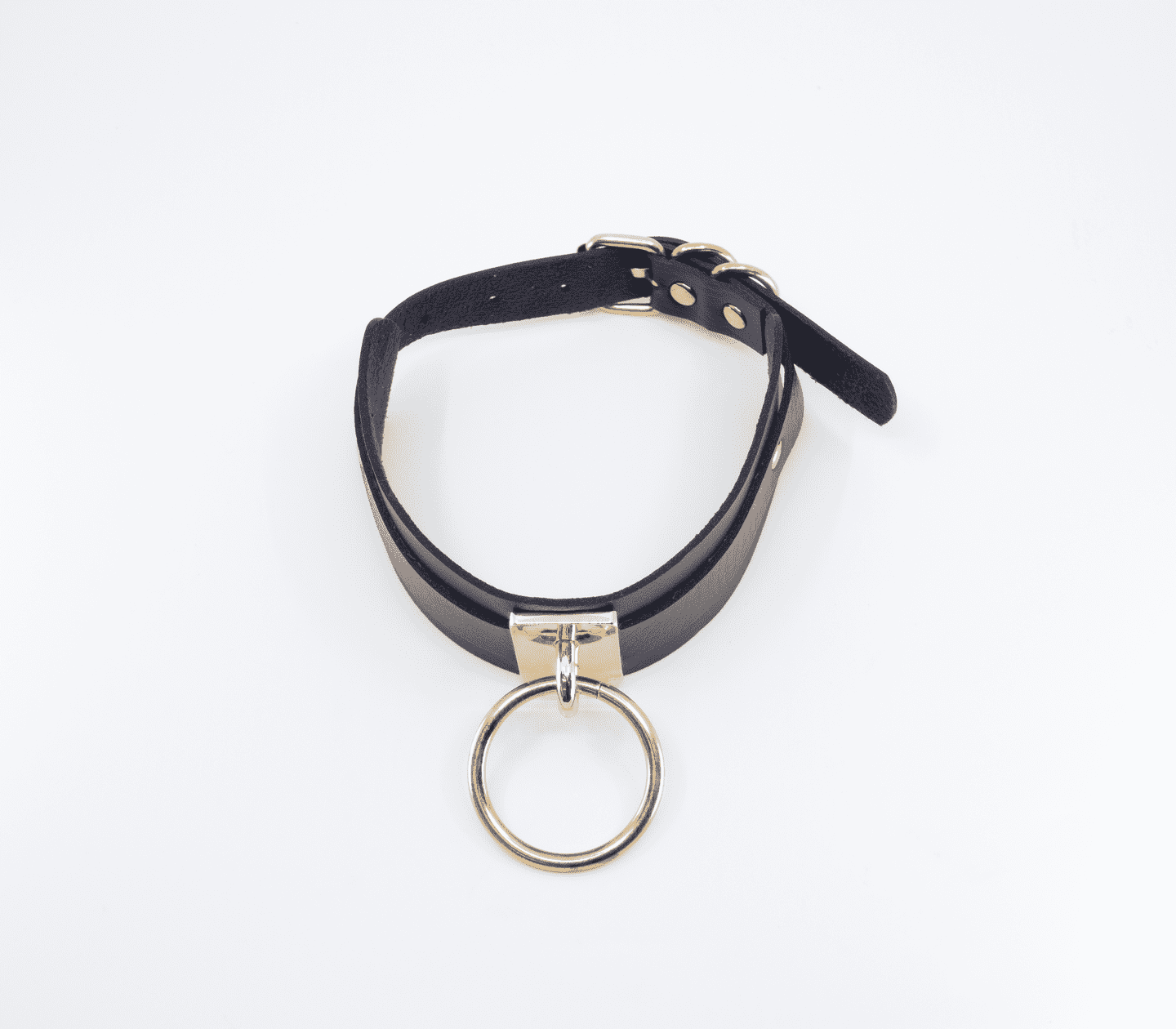 Love In Leather Faux Leather Collar With Buckle Closure With Double Keeper