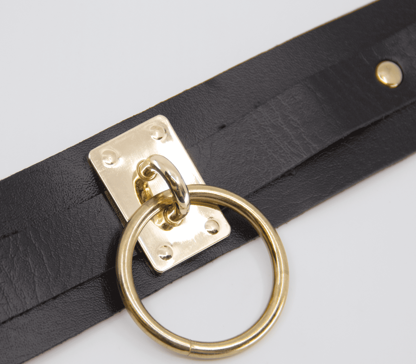 Love In Leather Faux Leather Collar With Buckle Closure With Double Keeper