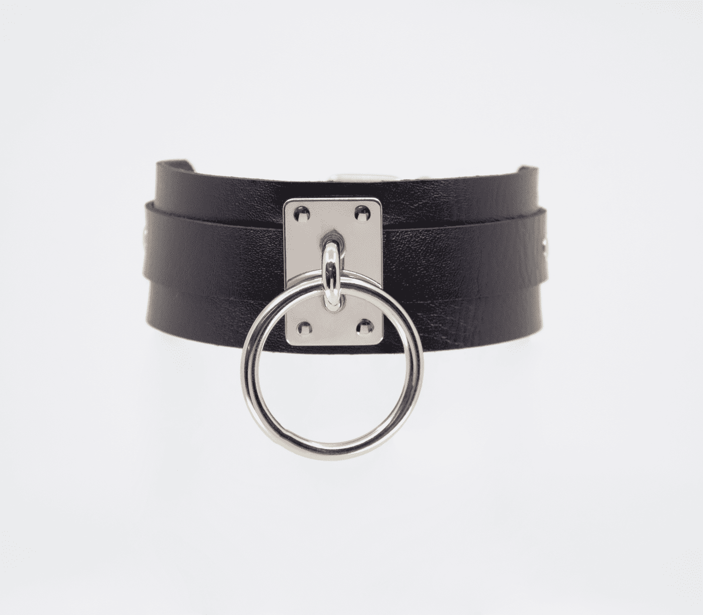 Love In Leather Faux Leather Collar With Buckle Closure With Double Keeper
