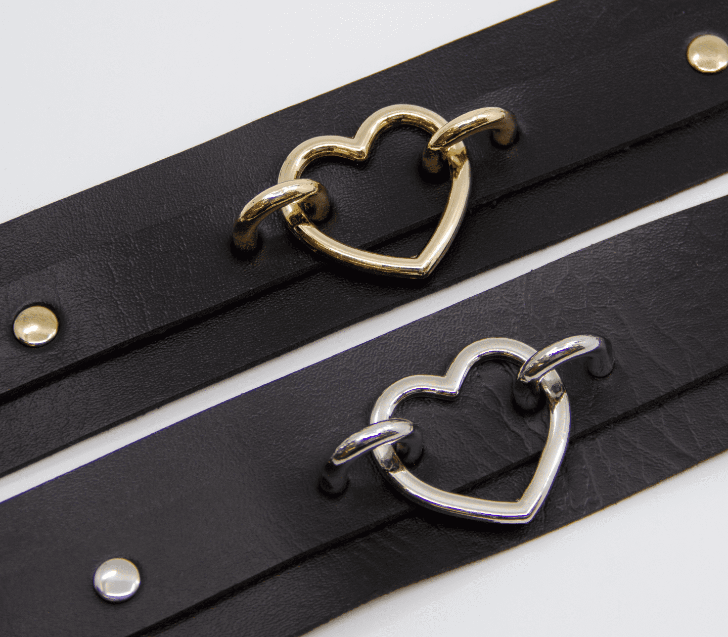 Love In Leather Faux Leather Collar With Heart Shaped Hardware