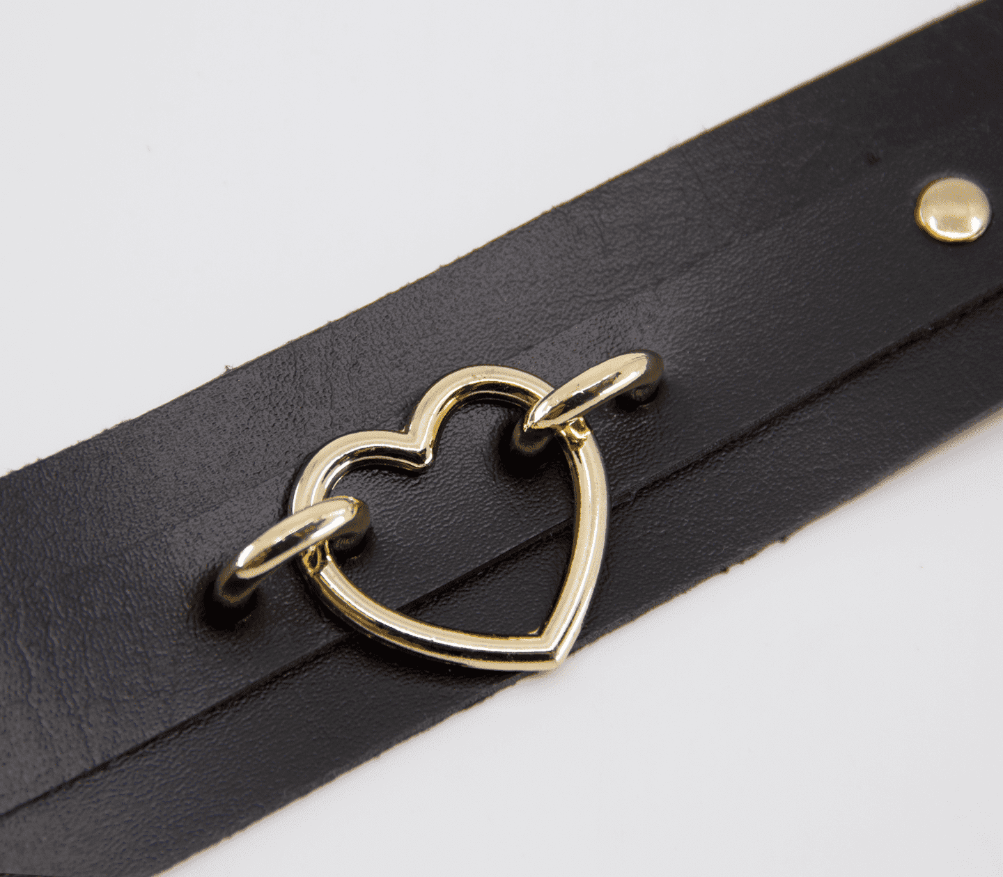 Love In Leather Faux Leather Collar With Heart Shaped Hardware
