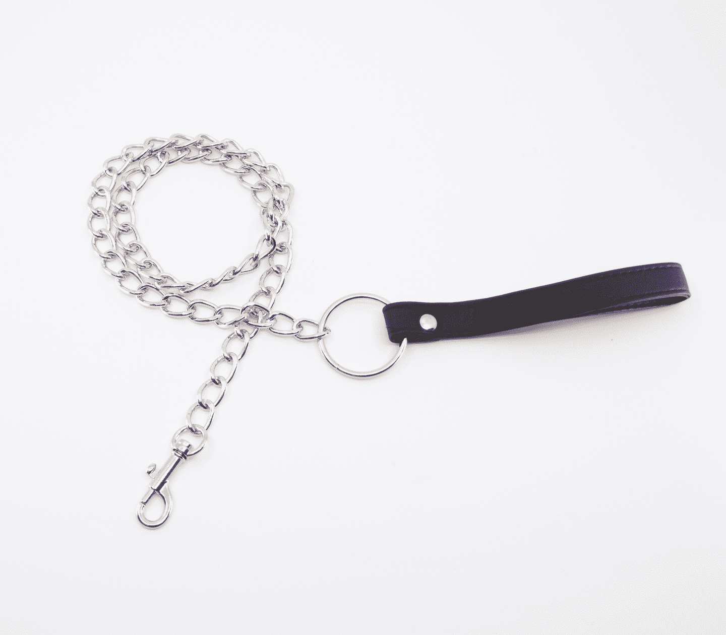 Love In Leather Chain Link & Leather Woven Collar & Lead Set