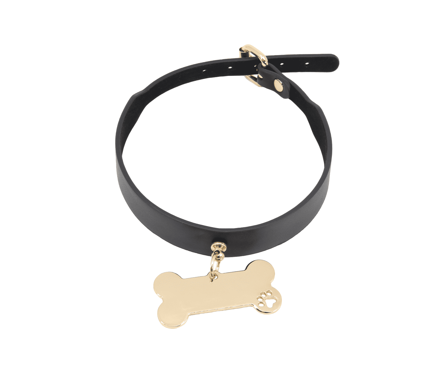 Love In Leather Faux Leather Collar With Engravable Bone