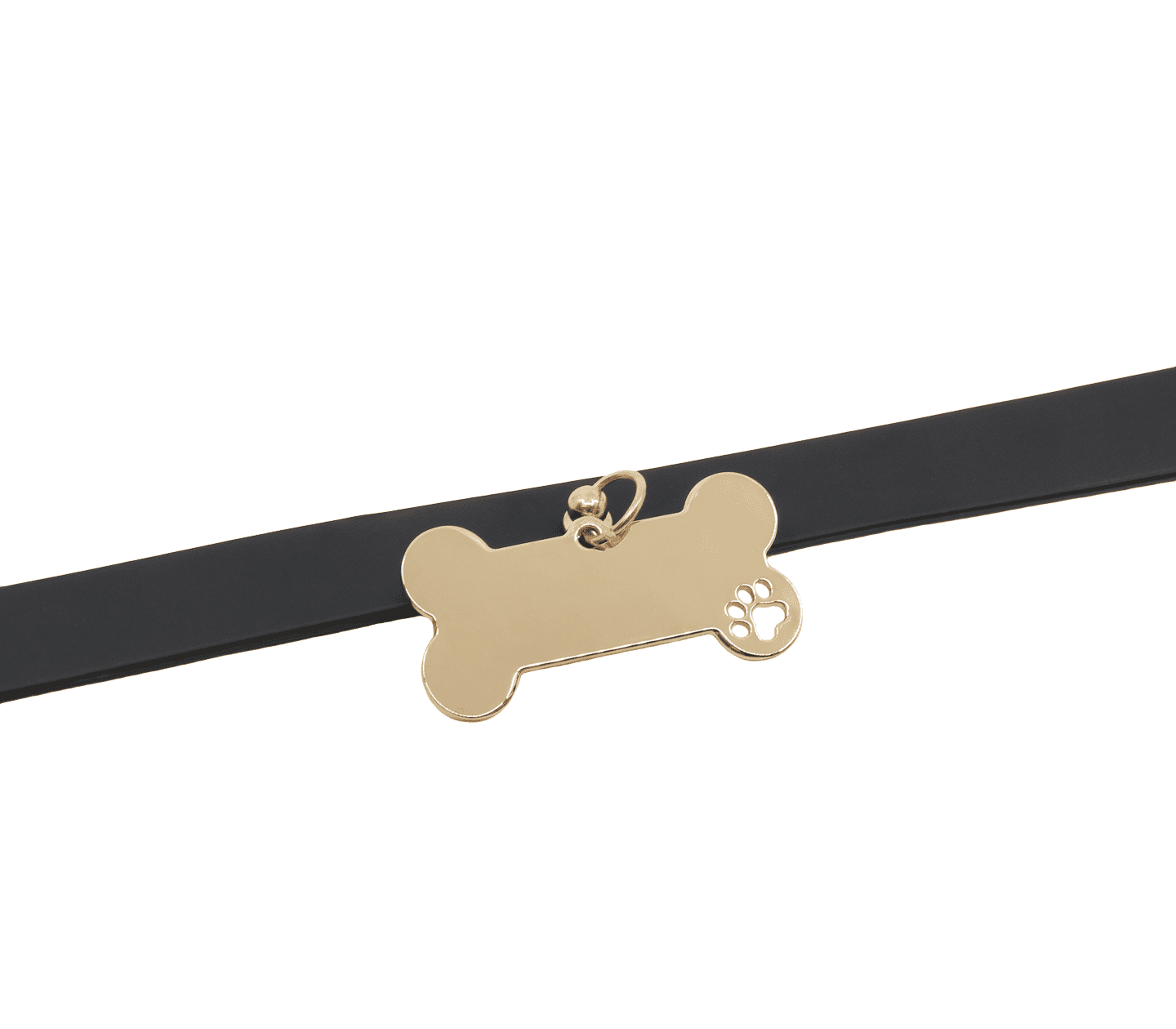 Love In Leather Faux Leather Collar With Engravable Bone