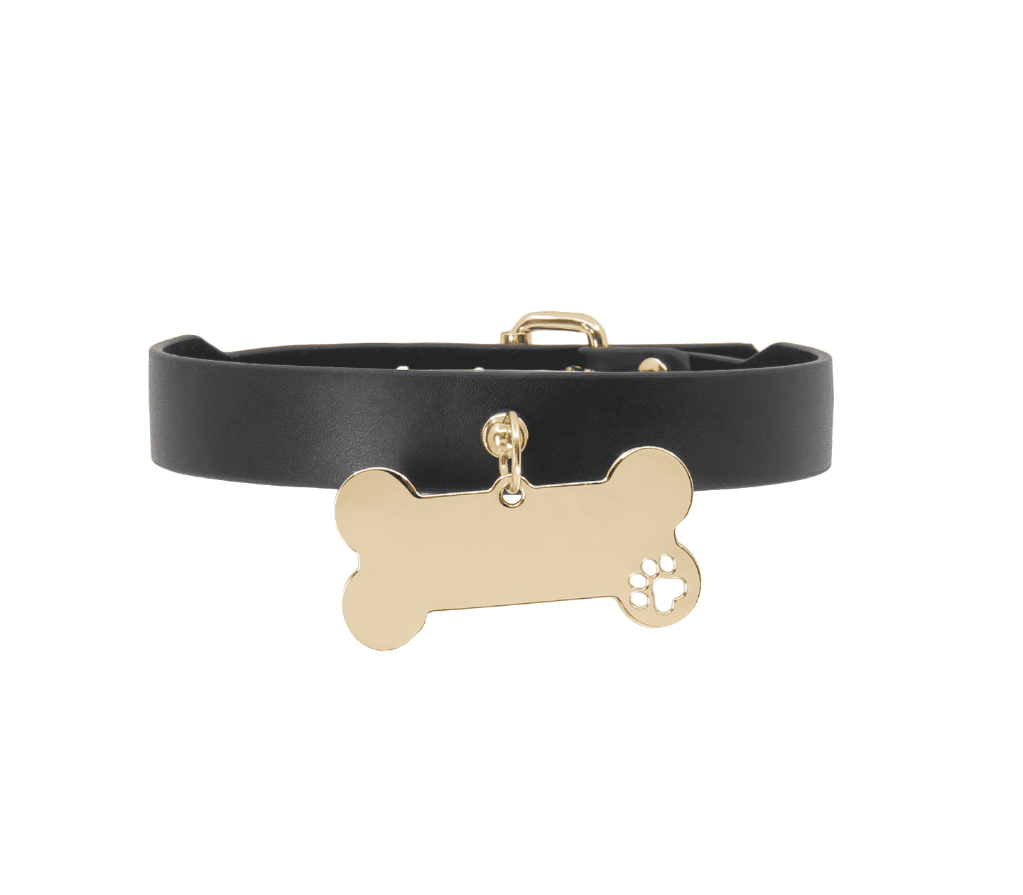 Love In Leather Faux Leather Collar With Engravable Bone