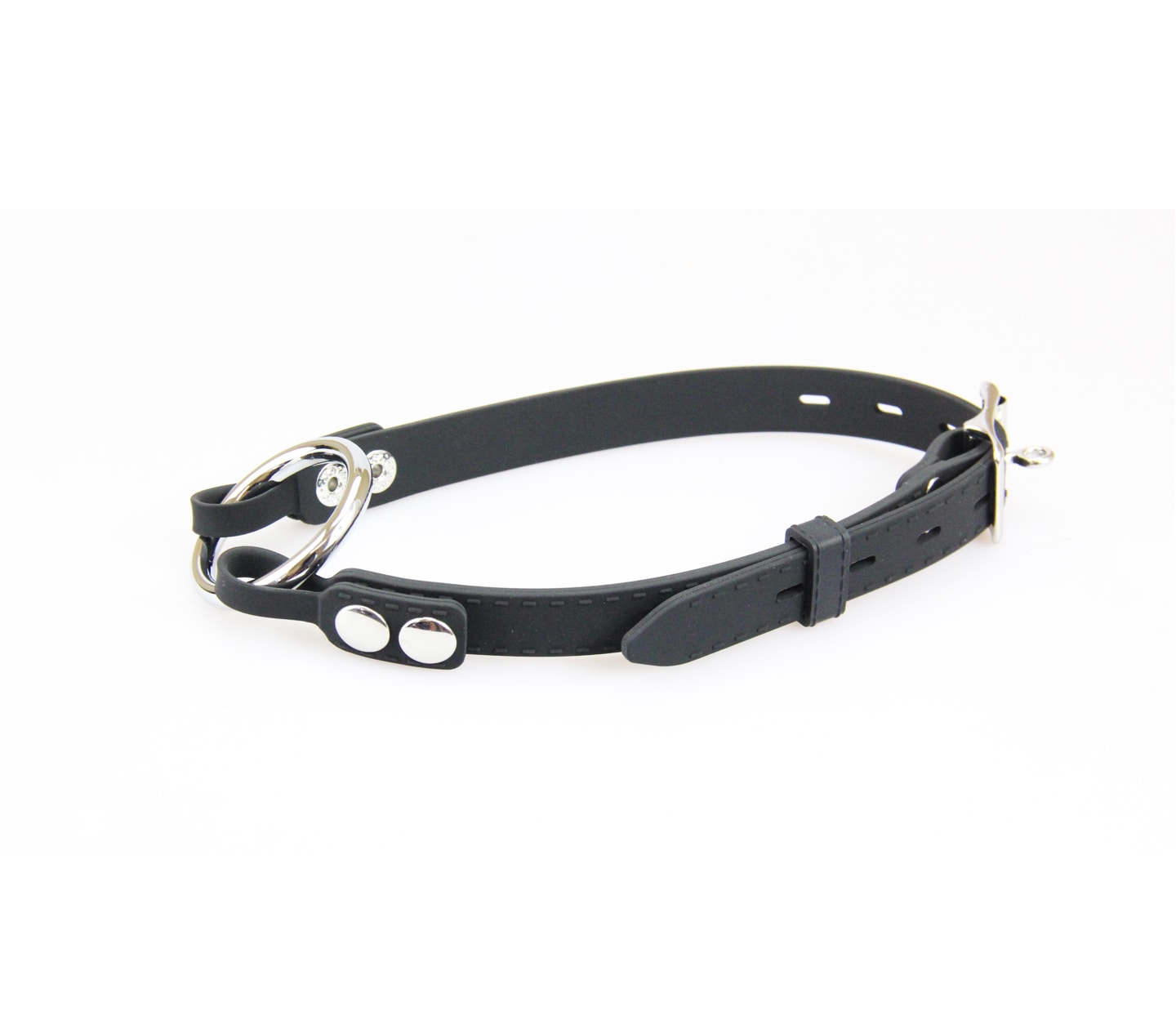 Love In Leather Silicone Gag With Interchangeable Metal O-Ring GAG020