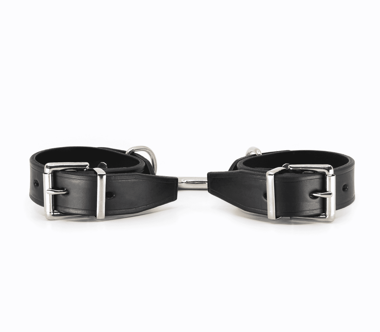 Love In Leather Classic Unlined Leather Handcuffs With Detachable Double Snap Join