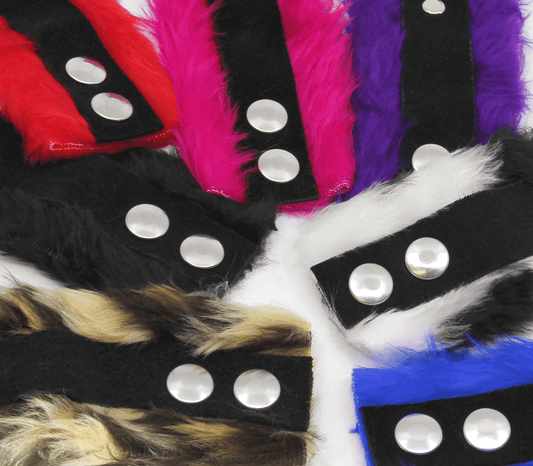 Love In Leather Soft & Fluffy Fleece Handcuffs With Suede Leather Strap