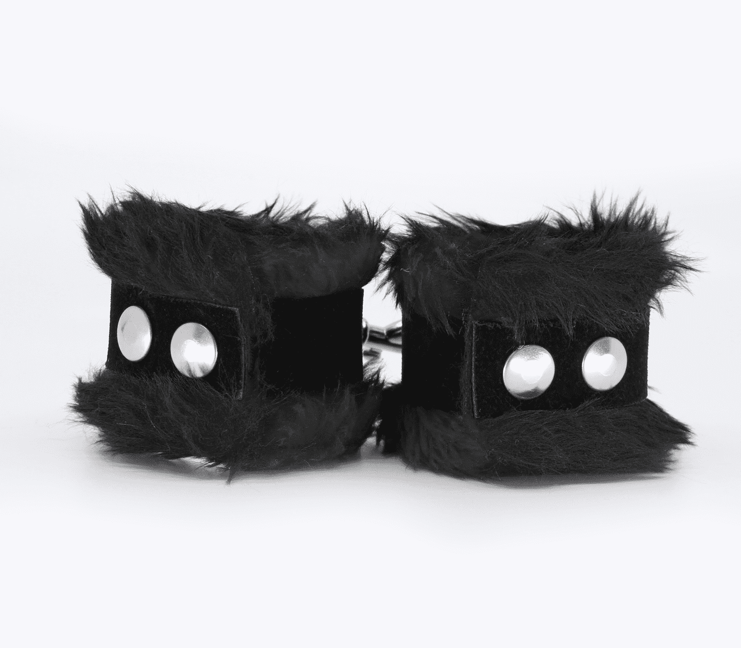 Love In Leather Soft & Fluffy Fleece Handcuffs With Suede Leather Strap