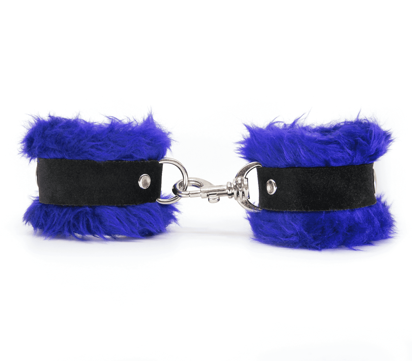 Love In Leather Soft & Fluffy Fleece Handcuffs With Suede Leather Strap