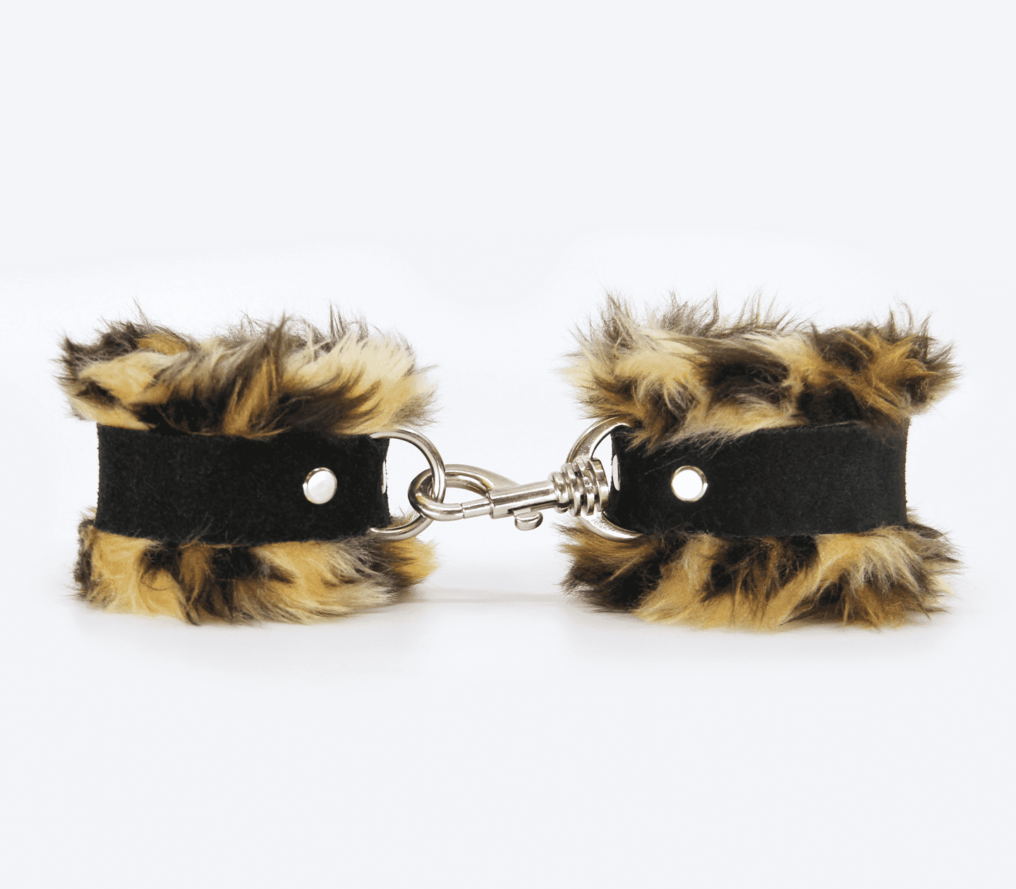 Love In Leather Soft & Fluffy Fleece Handcuffs With Suede Leather Strap