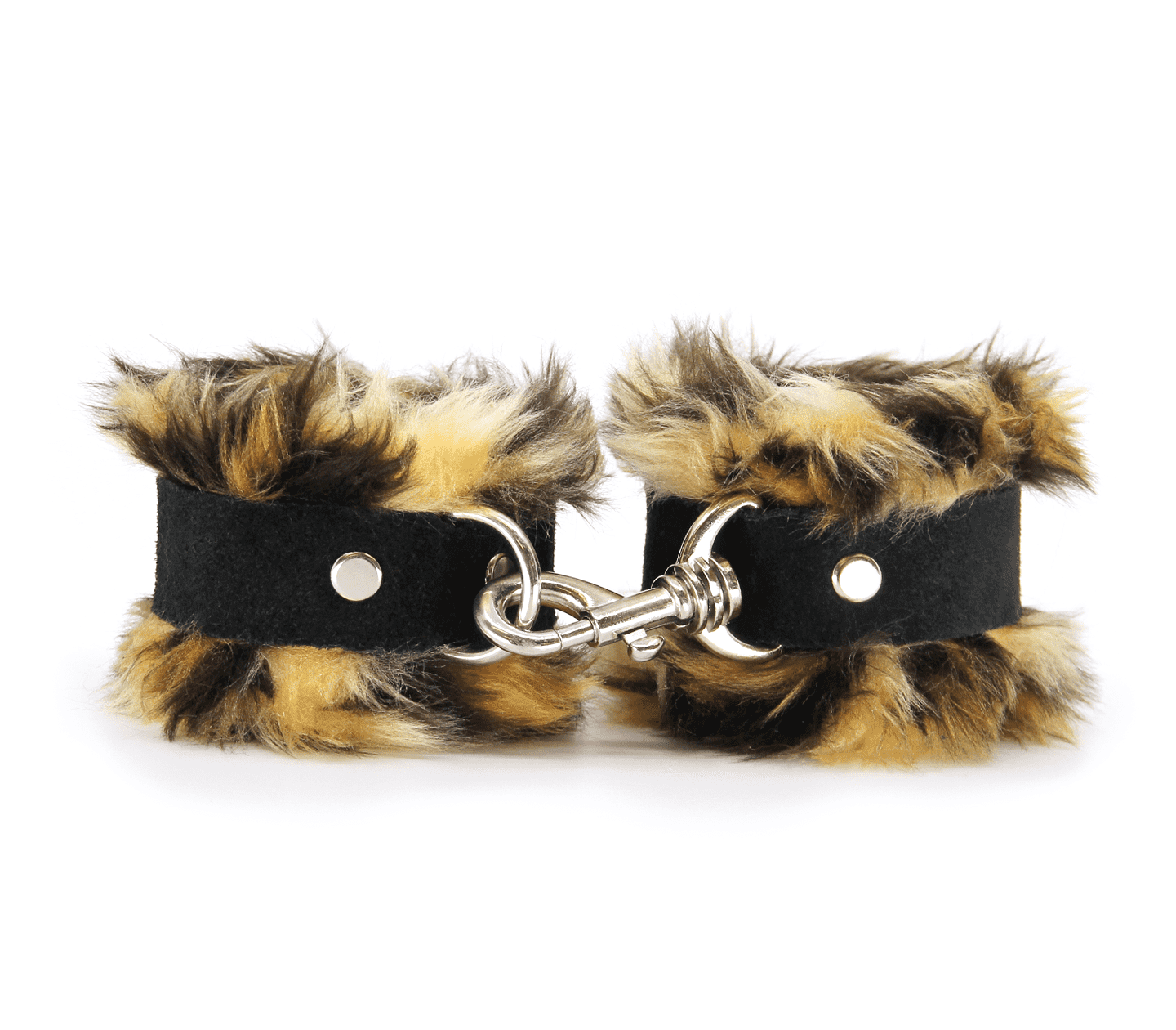 Love In Leather Soft & Fluffy Fleece Handcuffs With Suede Leather Strap
