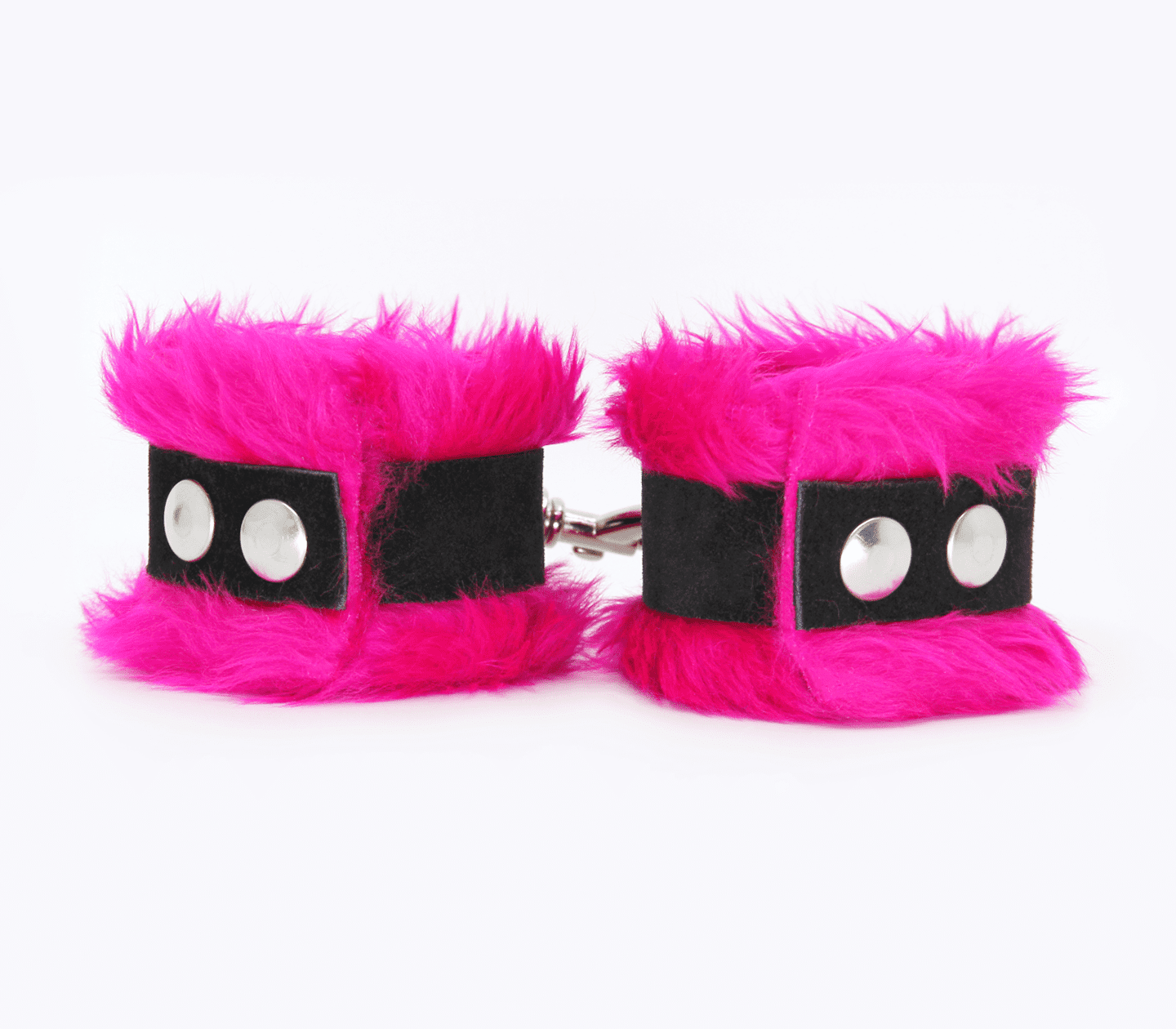 Love In Leather Soft & Fluffy Fleece Handcuffs With Suede Leather Strap
