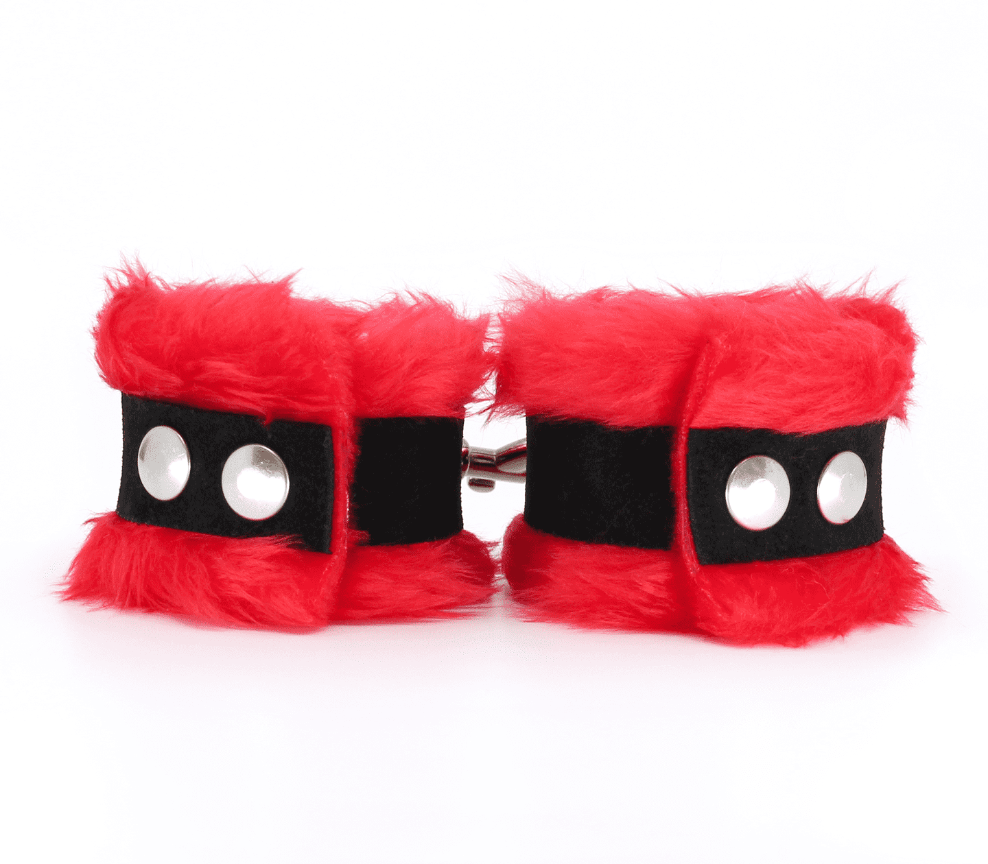 Love In Leather Soft & Fluffy Fleece Handcuffs With Suede Leather Strap