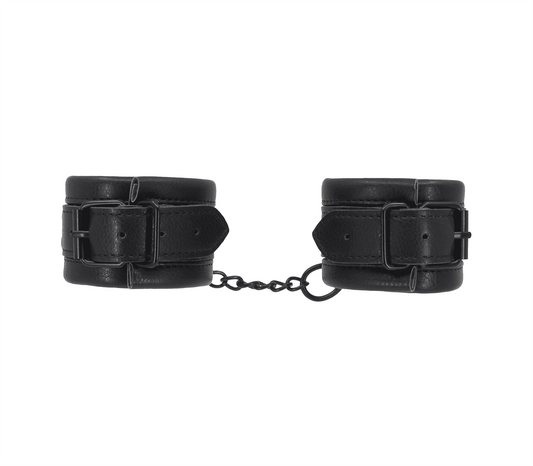 Love In Leather Soft, Padded Grain Effect Faux Leather Handcuffs