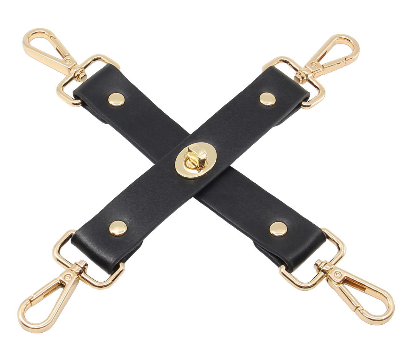 Love In Leather Faux Leather Hog Tie with Gold, Rose Gold Or Silver Hardware