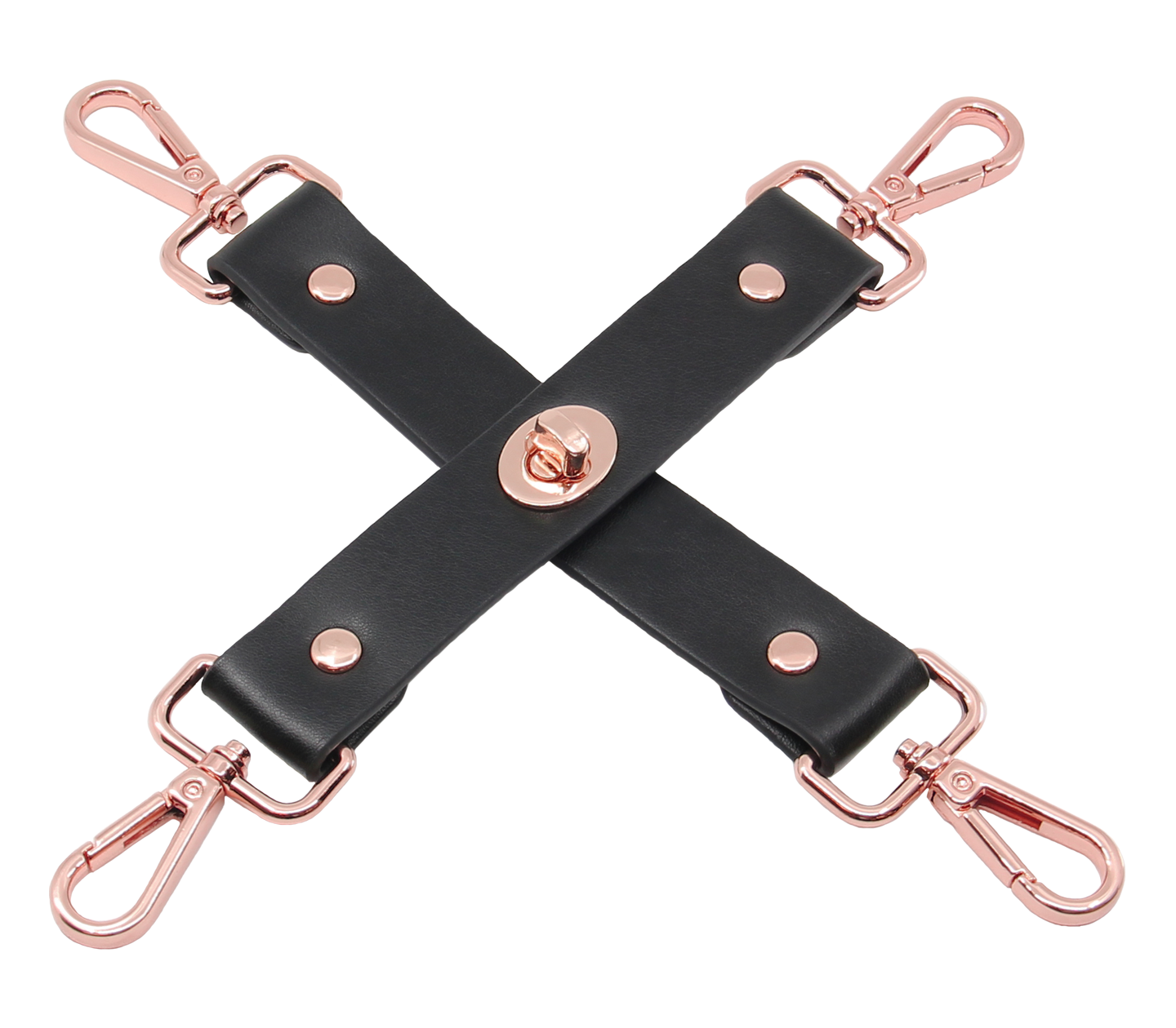 Love In Leather Faux Leather Hog Tie with Gold, Rose Gold Or Silver Hardware